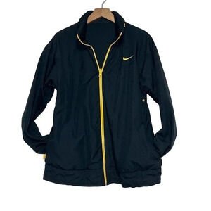 Nike‎ livestrong black + yellow performance wind breaker w/ hidden hood XL